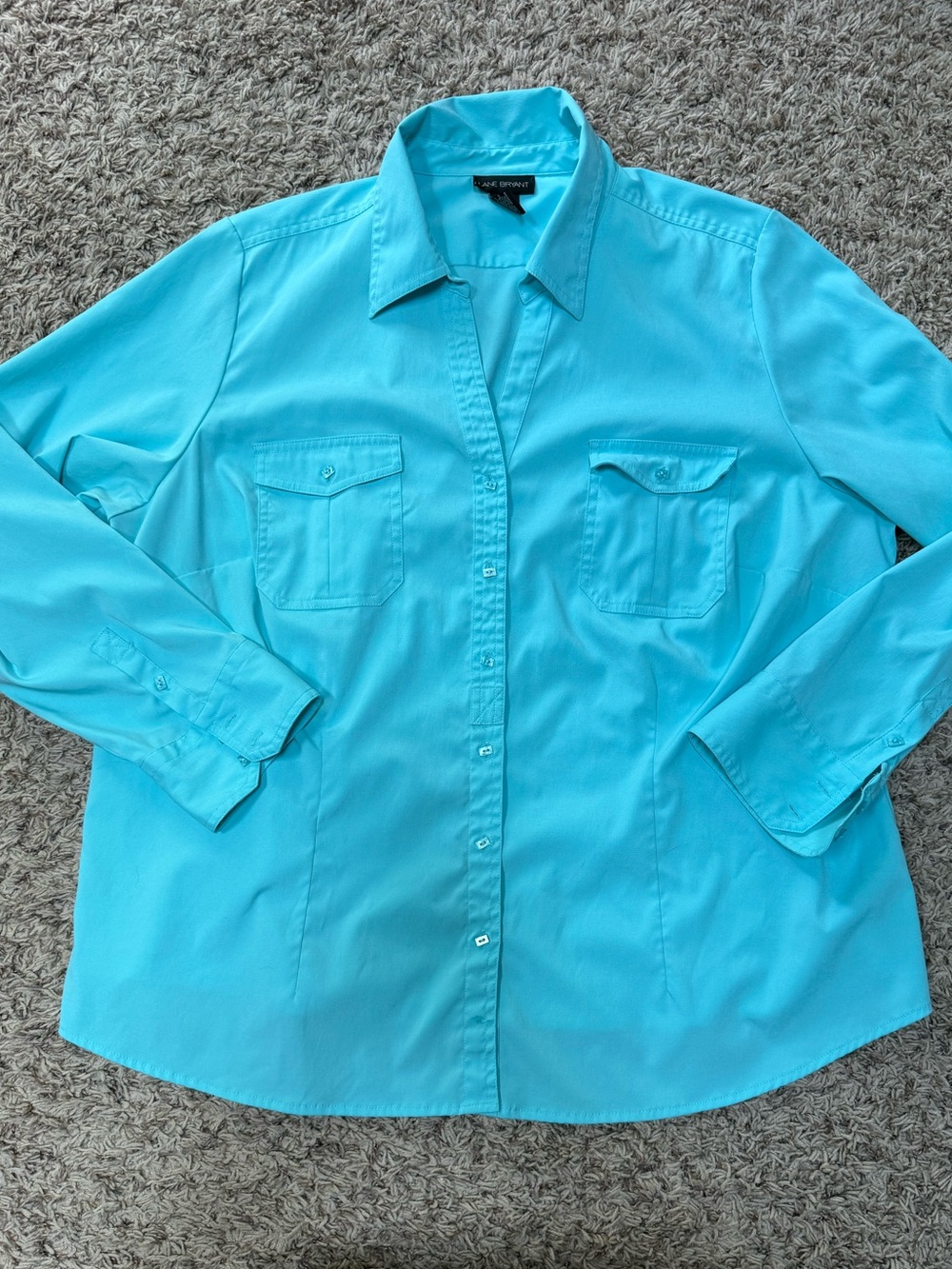 Lane Bryant -Tiffany Blue/turquoise Button up shirt (22/24 plus)